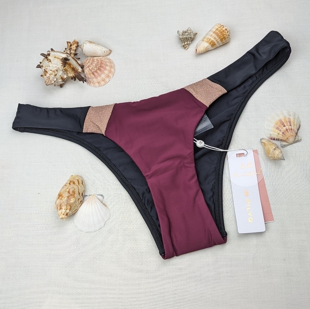PilyQVino Color Block Teeny Cheeky CoverageBikini Bottom